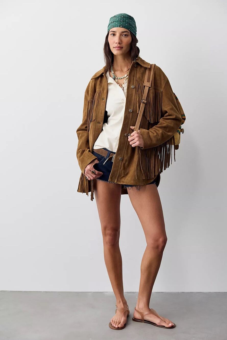 Free People Fringe Out Suede Jacket, NWT, Size S
